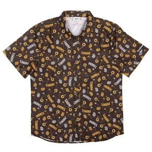 San Diego Padres BDA Button Up XL Brown Shirt Southwest Promo MLB Baseball